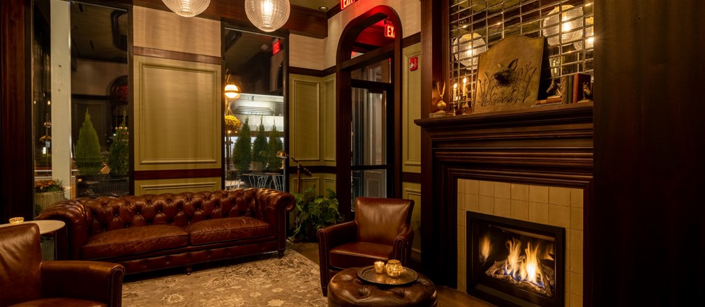 Cozy fireplace at The Graceful Ordinary