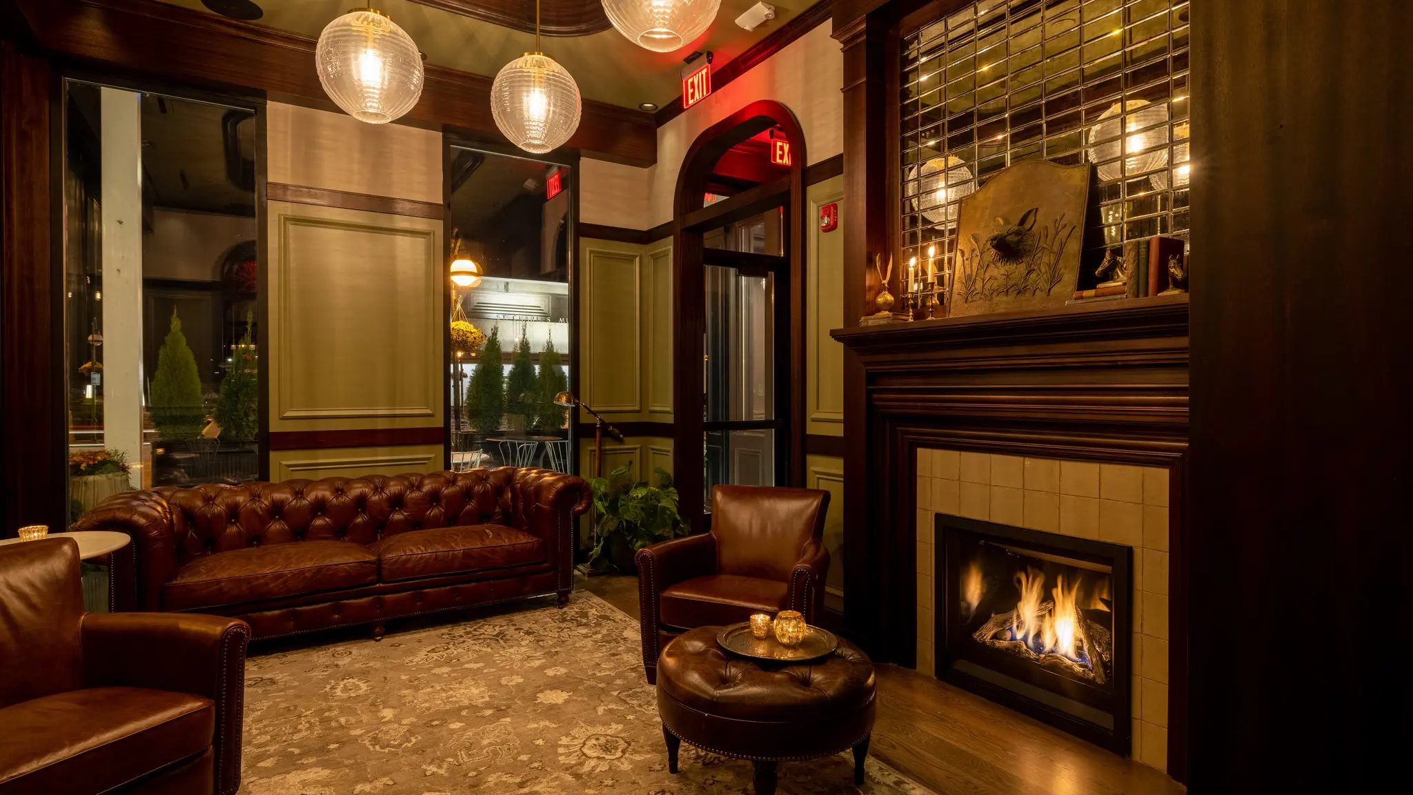 Cozy fireplace at The Graceful Ordinary